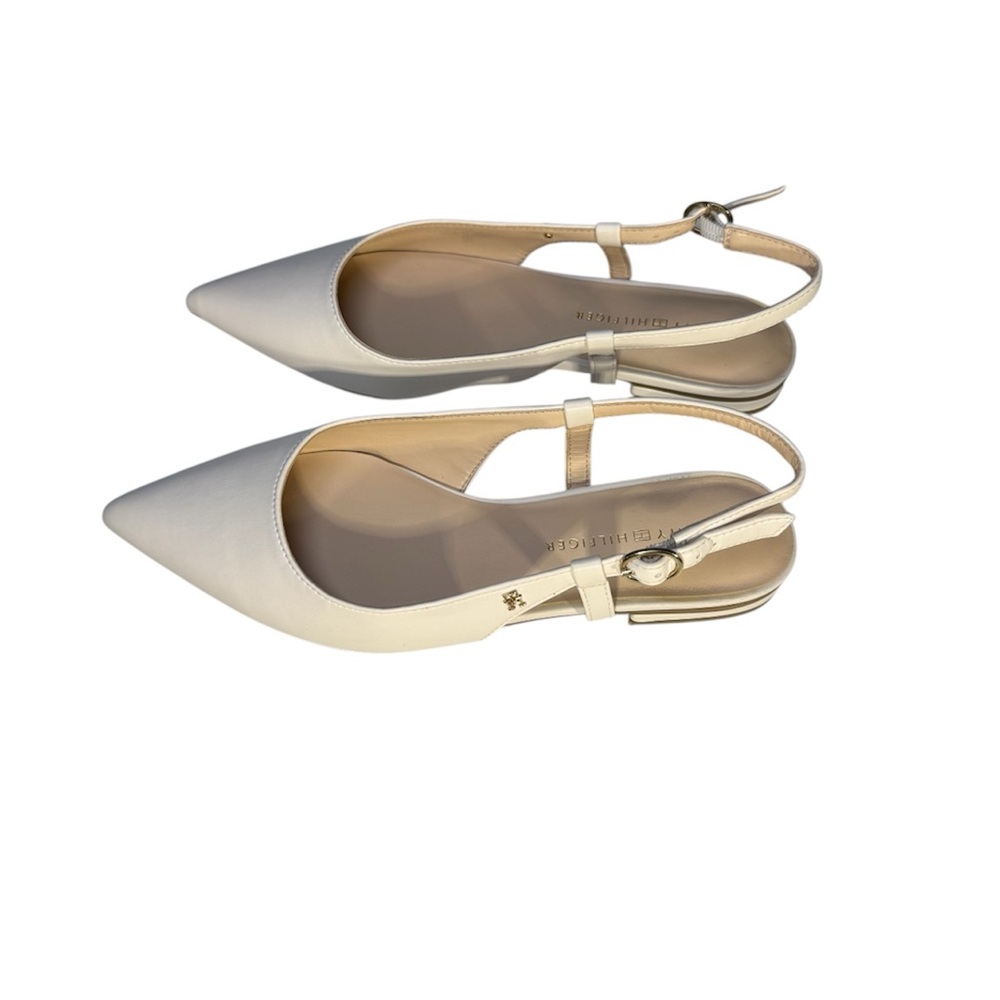 Tommy Hilfiger Size 7.5 Vamina Slingback Flats Ballet Ivory Used